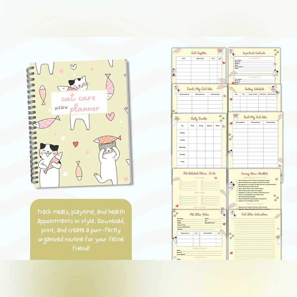 Cute Cat Care Planner